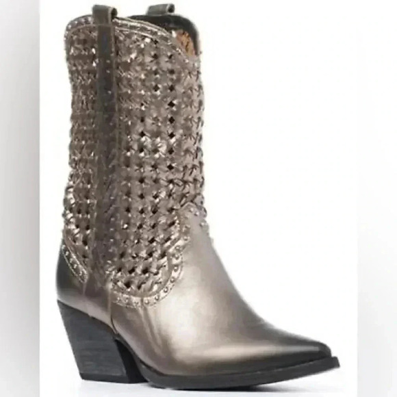 Golo Women’s Reverse Woven Shaft Weatern Fashion Boots - Snip Toe - Picture 1 of 9